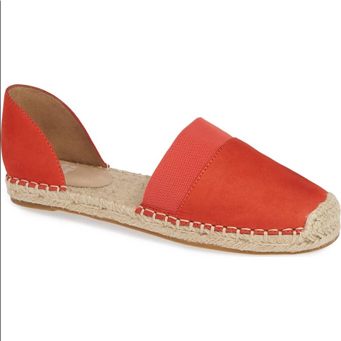 Eileen Fisher Coral Red Espadrille D'orsay Flat